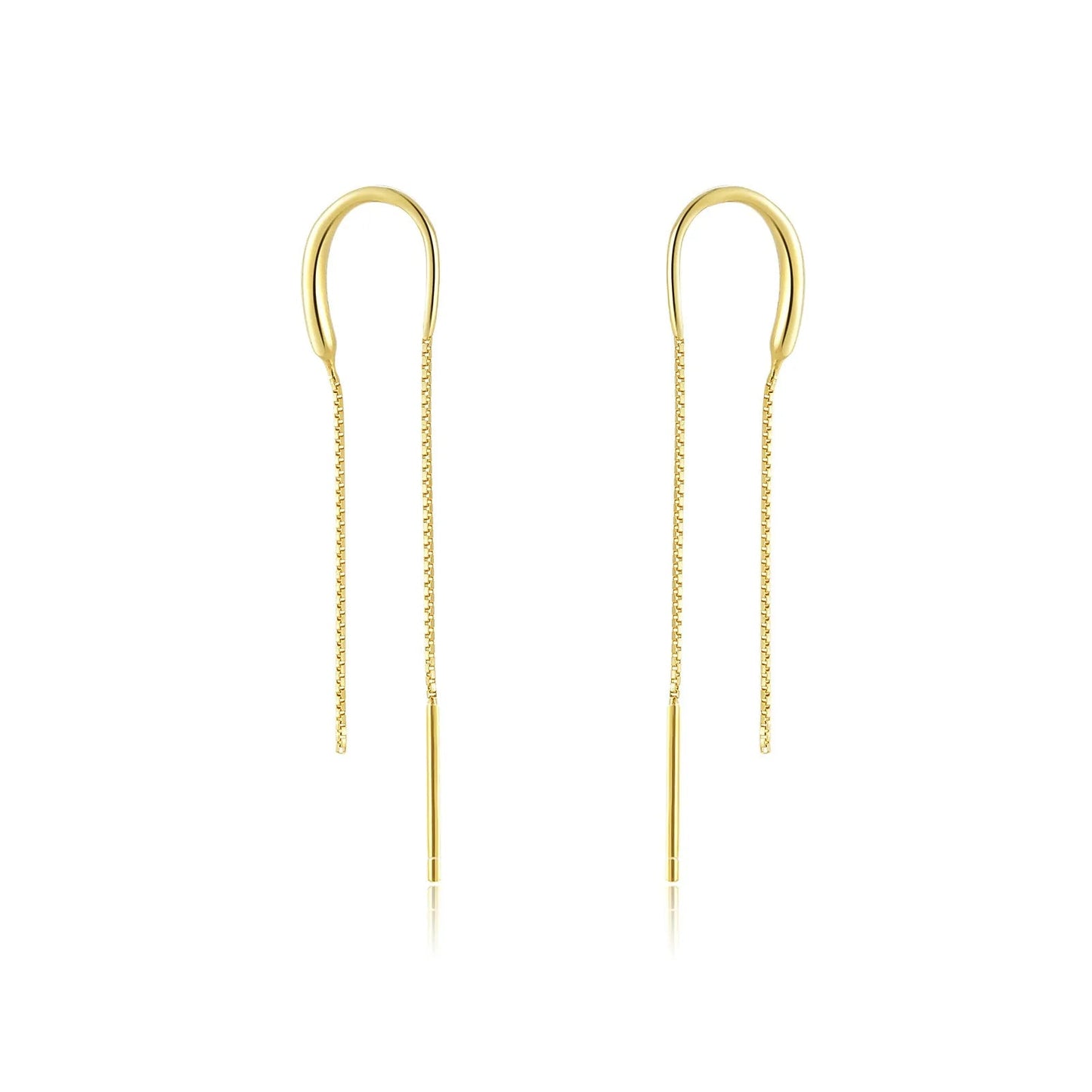 Elegant Silver Chain Earrings with Zircon Crystals | Hypoallergenic Design for Comfortable Everyday Wear 2
