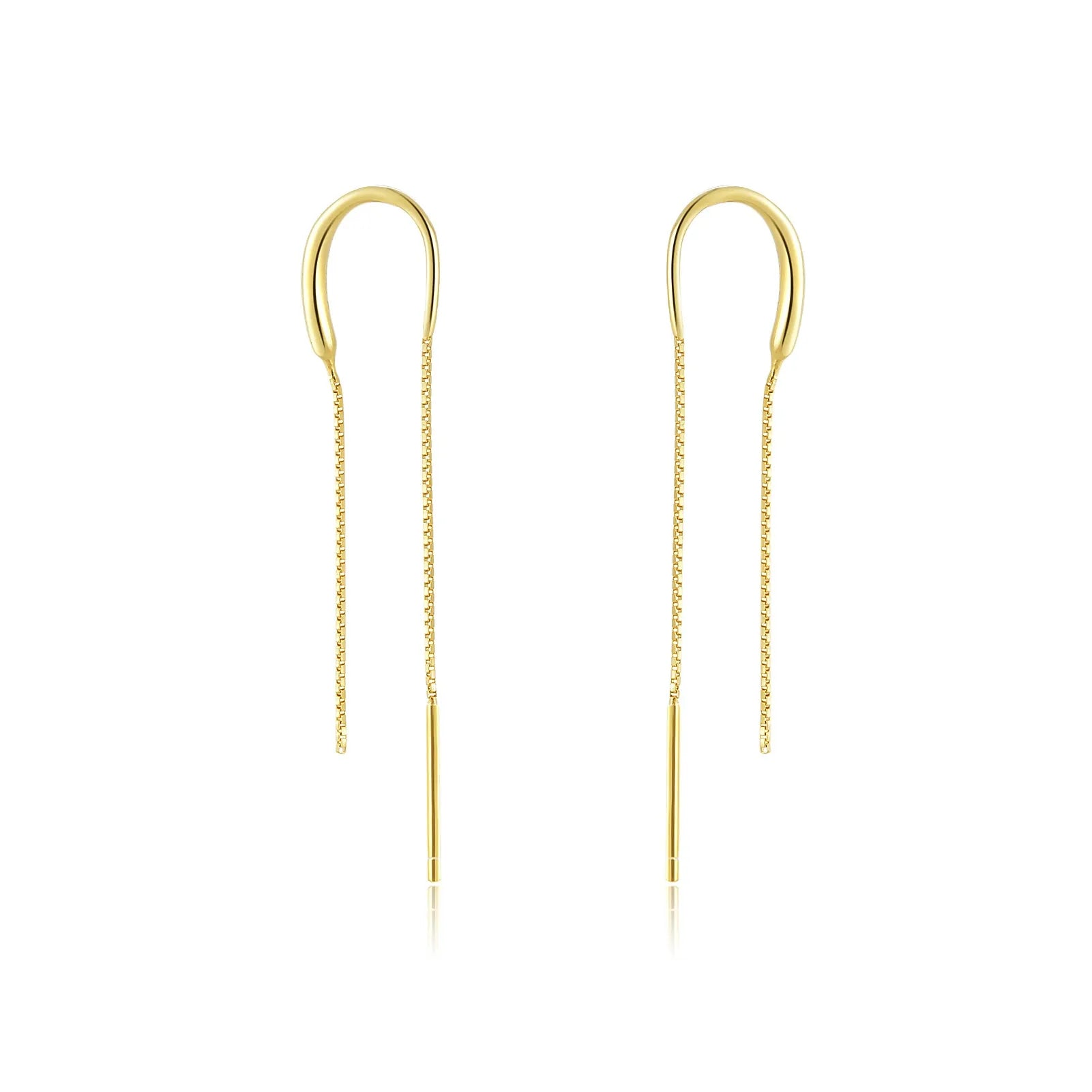 Elegant Silver Chain Earrings with Zircon Crystals | Hypoallergenic Design for Comfortable Everyday Wear 2