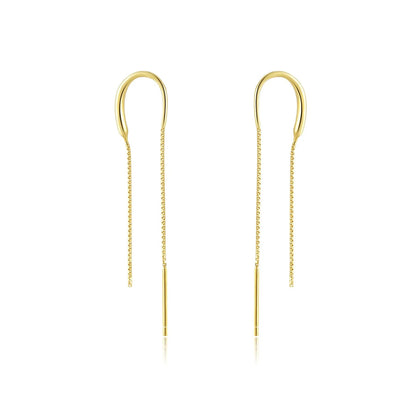 Elegant Silver Chain Earrings with Zircon Crystals | Hypoallergenic Design for Comfortable Everyday Wear 2