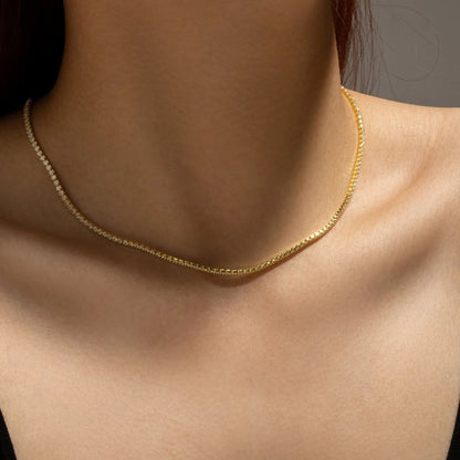 Elegant Tennis Choker | Adjustable Sterling Silver Necklace with Zircon Crystals | Hypoallergenic Design for Everyday Glamour 2