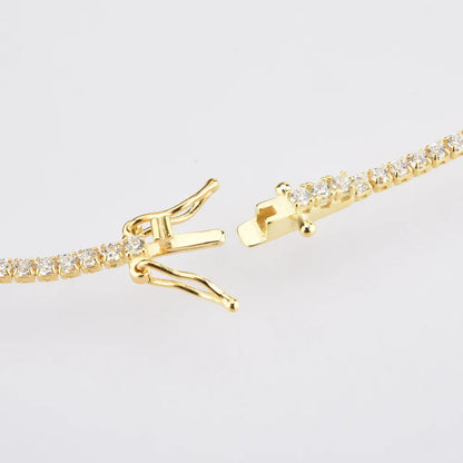 Elegant Tennis Choker | Adjustable Sterling Silver Necklace with Zircon Crystals | Hypoallergenic Design for Everyday Glamour 5