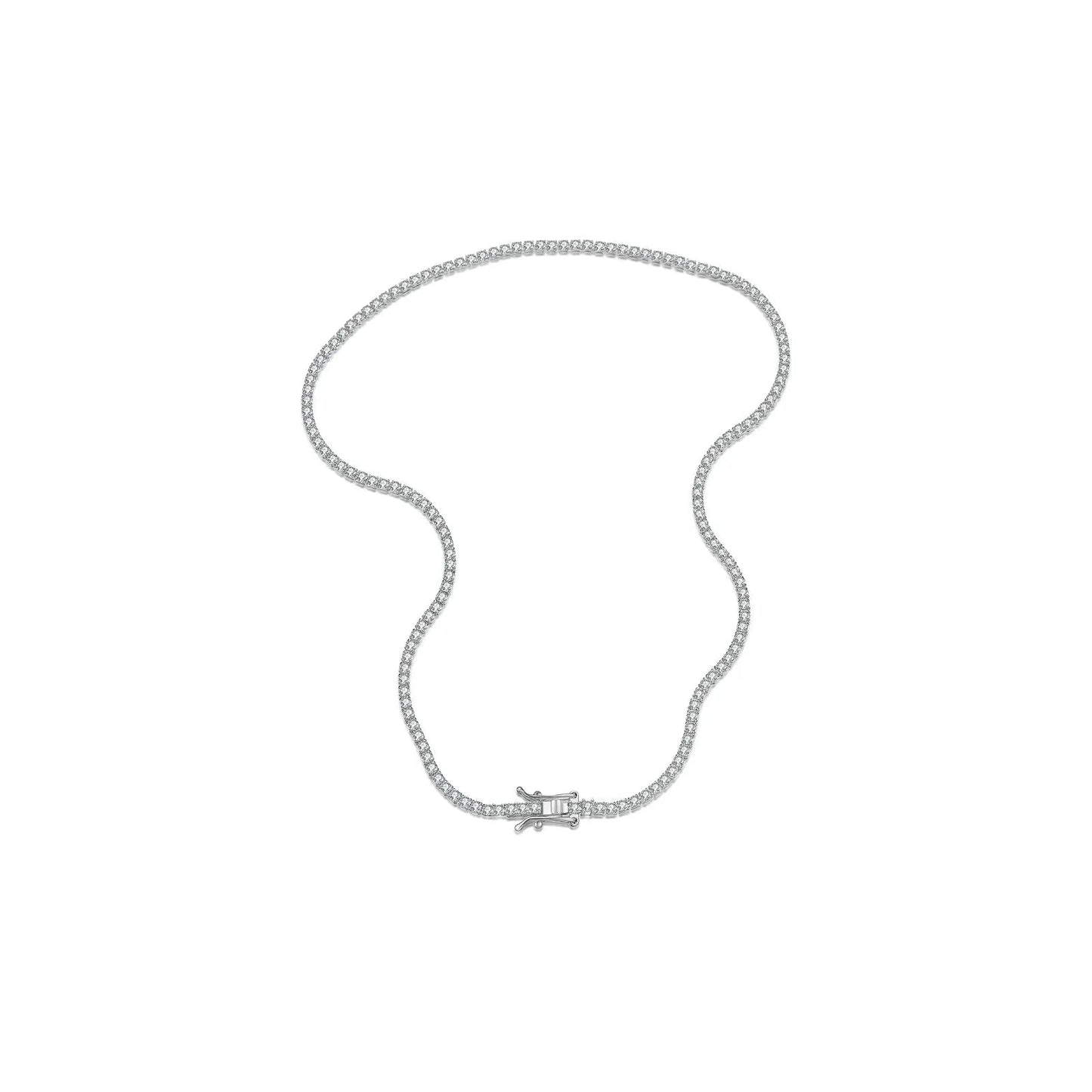 Elegant Tennis Choker | Adjustable Sterling Silver Necklace with Zircon Crystals | Hypoallergenic Design for Everyday Glamour 9
