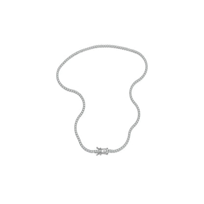 Elegant Tennis Choker | Adjustable Sterling Silver Necklace with Zircon Crystals | Hypoallergenic Design for Everyday Glamour 9