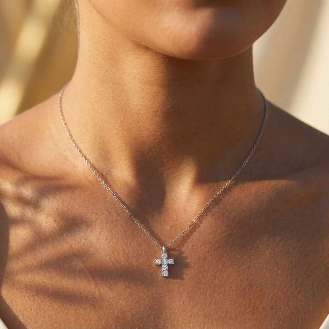 Elegant Crystal Cross Necklace for Women with Hypoallergenic Design | Premium Sterling Silver for Everyday Sophistication 0