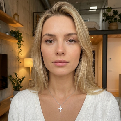 Elegant Crystal Cross Necklace for Women with Hypoallergenic Design | Premium Sterling Silver for Everyday Sophistication 1
