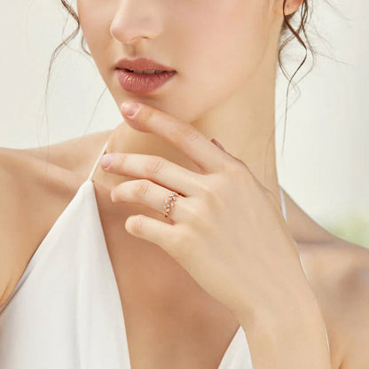 Adelyn Crystal Leaf Ring