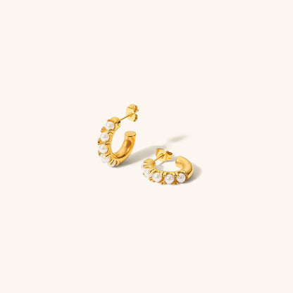 Selina Pearl Hoop Earrings