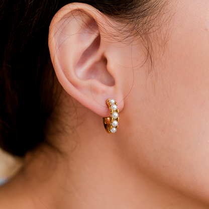 Selina Pearl Hoop Earrings