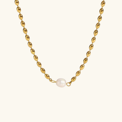 Freshwater Pearl Necklace with 18k Gold-Plated Chain – Elegant Everyday Jewelry for Women 0
