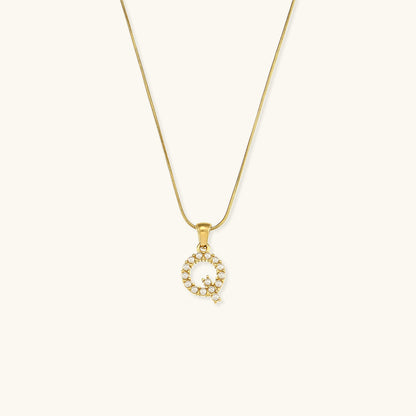 Gold-Finished Initial Necklace with Freshwater Pearls - 16 Inch Personalized Layering Jewelry 10