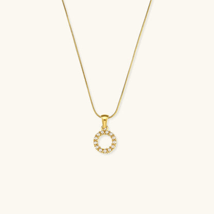 Gold-Finished Initial Necklace with Freshwater Pearls - 16 Inch Personalized Layering Jewelry 11