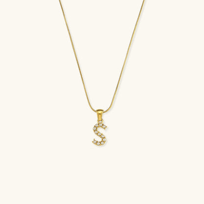 Gold-Finished Initial Necklace with Freshwater Pearls - 16 Inch Personalized Layering Jewelry 16