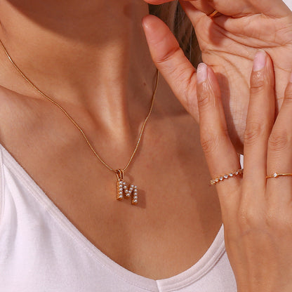 Gold-Finished Initial Necklace with Freshwater Pearls - 16 Inch Personalized Layering Jewelry 2