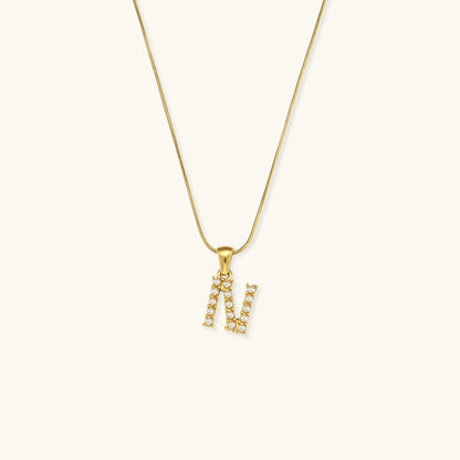 Gold-Finished Initial Necklace with Freshwater Pearls - 16 Inch Personalized Layering Jewelry 27