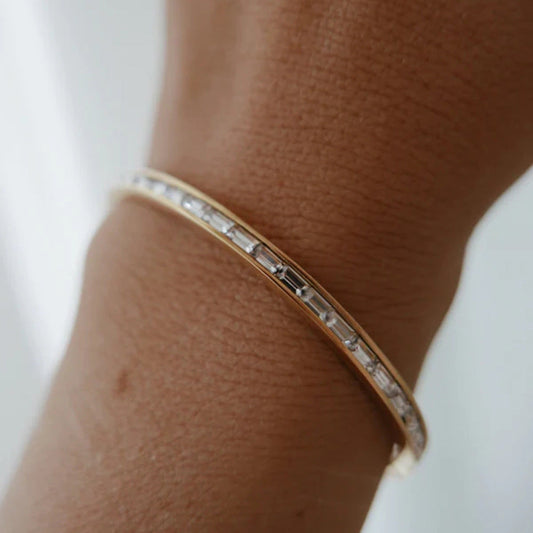 Seraphina Gold Diamond Bangle