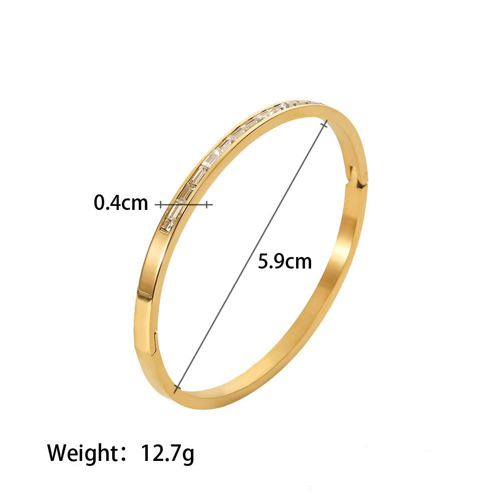 Seraphina Gold Diamond Bangle