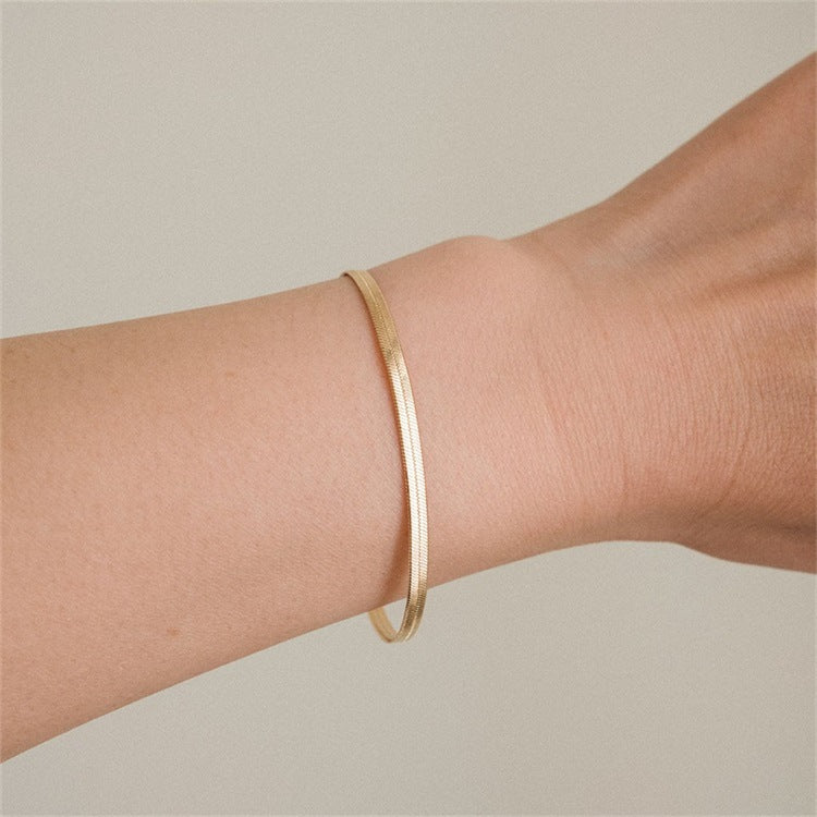 Evelina Gold Herringbone Bracelet