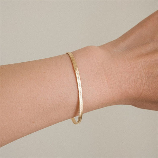 Evelina Gold Herringbone Bracelet