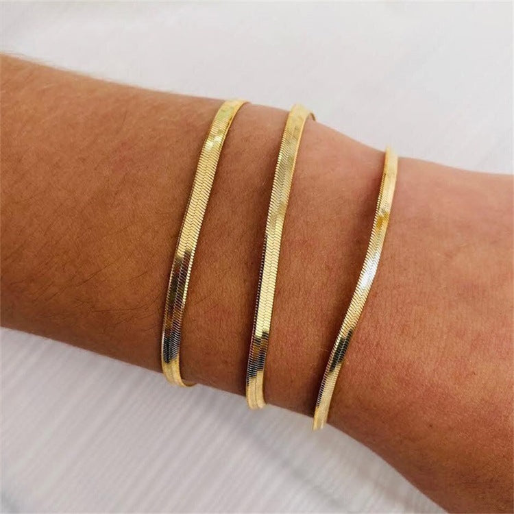 Evelina Gold Herringbone Bracelet