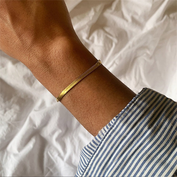Evelina Gold Herringbone Bracelet