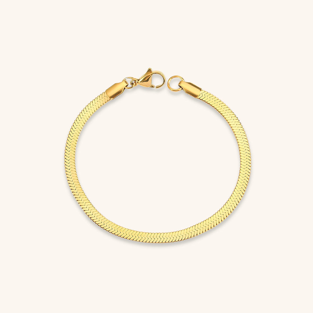Evelina Gold Herringbone Bracelet