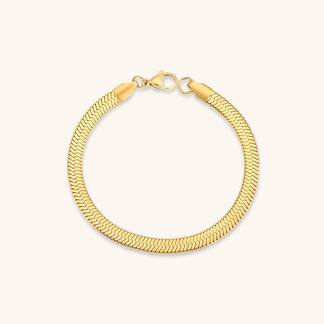 Evelina Gold Herringbone Bracelet