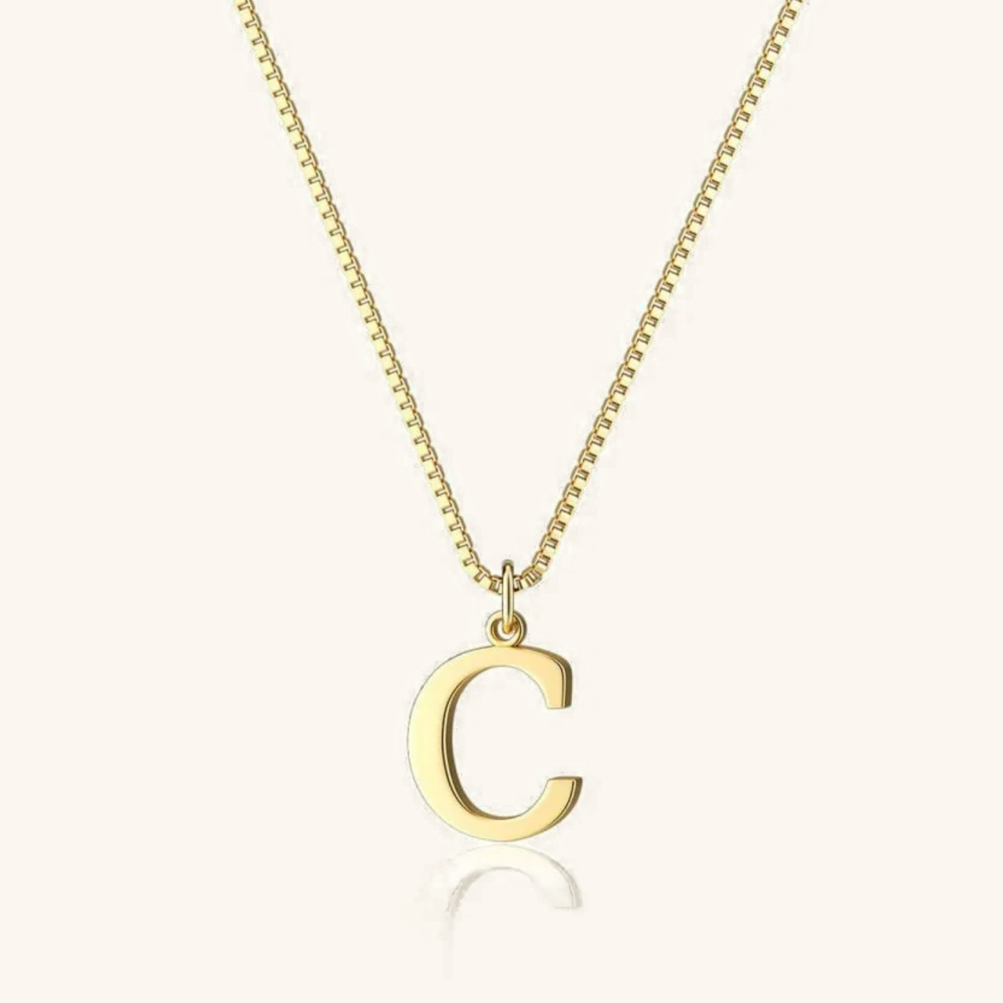 Gold Initial Necklace - Waterproof Hypoallergenic Stainless Steel with 16-Inch Adjustable Chain 14