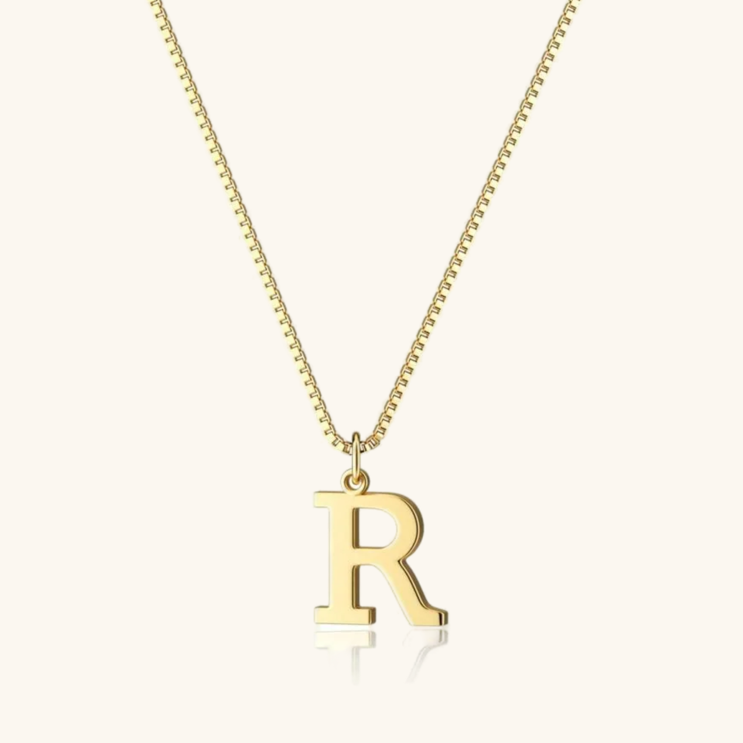 Gold Initial Necklace - Waterproof Hypoallergenic Stainless Steel with 16-Inch Adjustable Chain 15