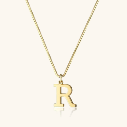 Gold Initial Necklace - Waterproof Hypoallergenic Stainless Steel with 16-Inch Adjustable Chain 15