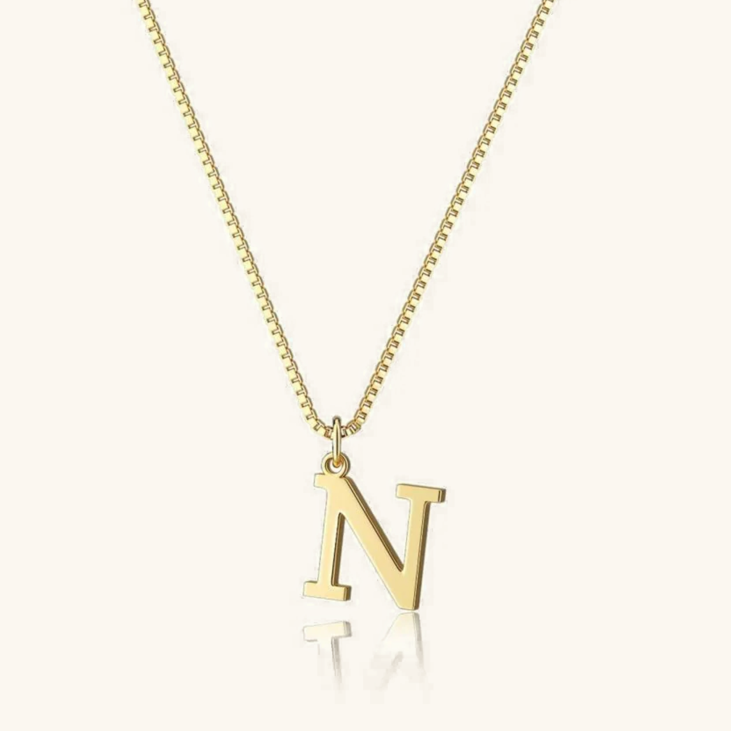 Gold Initial Necklace - Waterproof Hypoallergenic Stainless Steel with 16-Inch Adjustable Chain 16