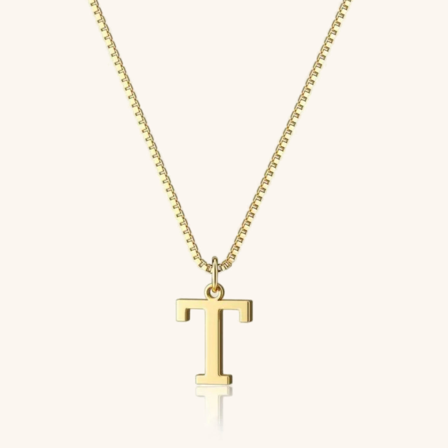 Gold Initial Necklace - Waterproof Hypoallergenic Stainless Steel with 16-Inch Adjustable Chain 17