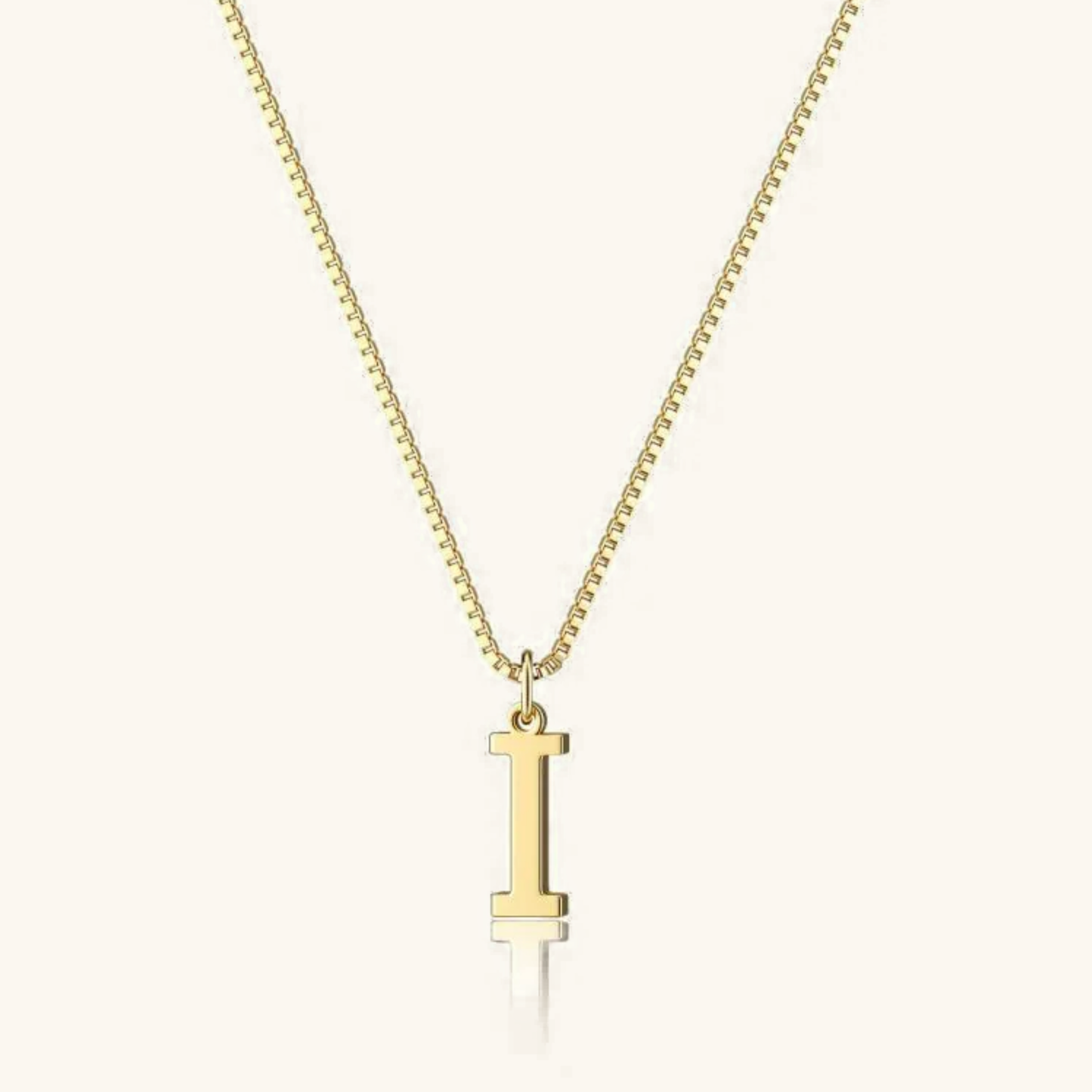 Gold Initial Necklace - Waterproof Hypoallergenic Stainless Steel with 16-Inch Adjustable Chain 18