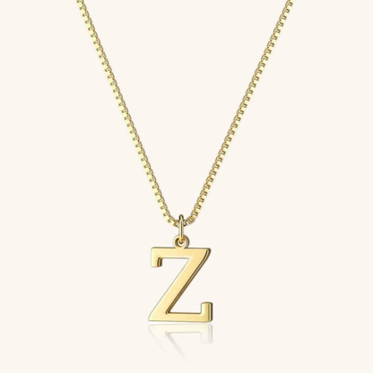 Gold Initial Necklace - Waterproof Hypoallergenic Stainless Steel with 16-Inch Adjustable Chain 19