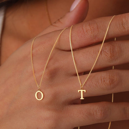 Gold Initial Necklace - Waterproof Hypoallergenic Stainless Steel with 16-Inch Adjustable Chain 2
