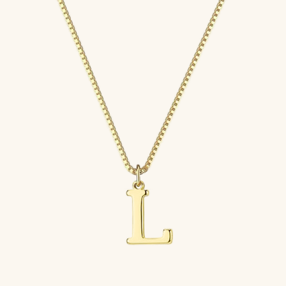 Gold Initial Necklace - Waterproof Hypoallergenic Stainless Steel with 16-Inch Adjustable Chain 22