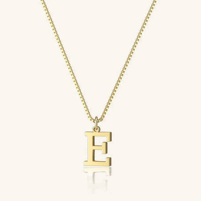 Gold Initial Necklace - Waterproof Hypoallergenic Stainless Steel with 16-Inch Adjustable Chain 24