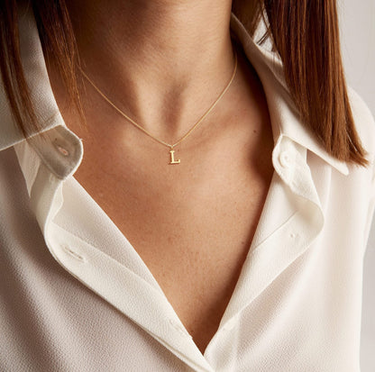 Gold Initial Necklace - Waterproof Hypoallergenic Stainless Steel with 16-Inch Adjustable Chain 3