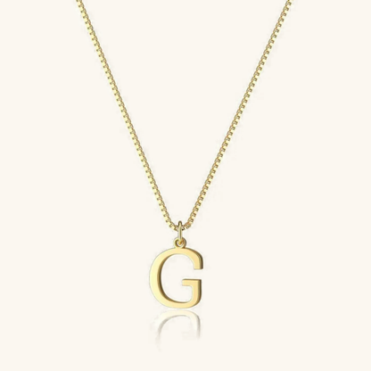 Gold Initial Necklace - Waterproof Hypoallergenic Stainless Steel with 16-Inch Adjustable Chain 32