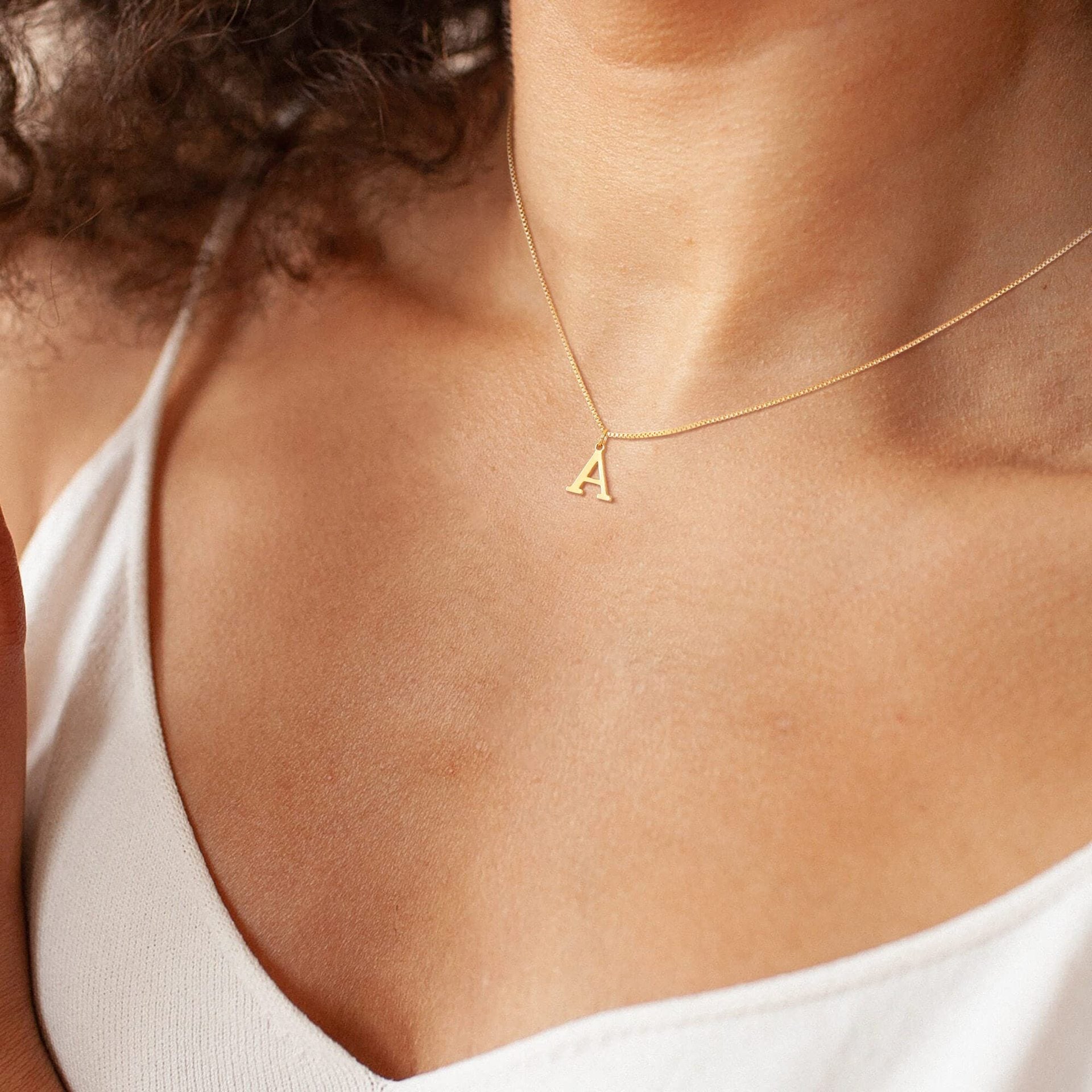 Gold Initial Necklace - Waterproof Hypoallergenic Stainless Steel with 16-Inch Adjustable Chain 4