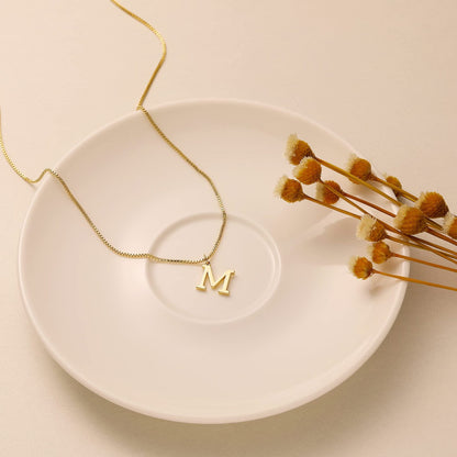 Gold Initial Necklace - Waterproof Hypoallergenic Stainless Steel with 16-Inch Adjustable Chain 5