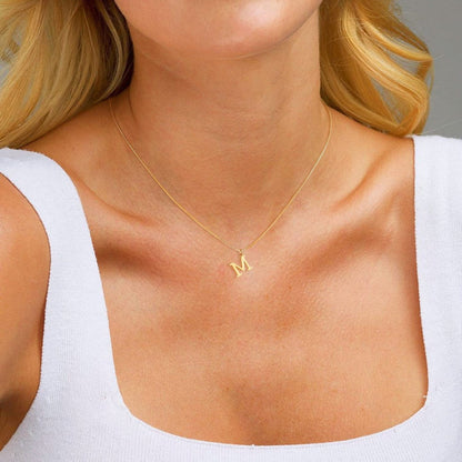 Gold Initial Necklace - Waterproof Hypoallergenic Stainless Steel with 16-Inch Adjustable Chain 6