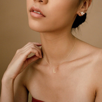 Gold Initial Necklace - Waterproof Hypoallergenic Stainless Steel with 16-Inch Adjustable Chain 8