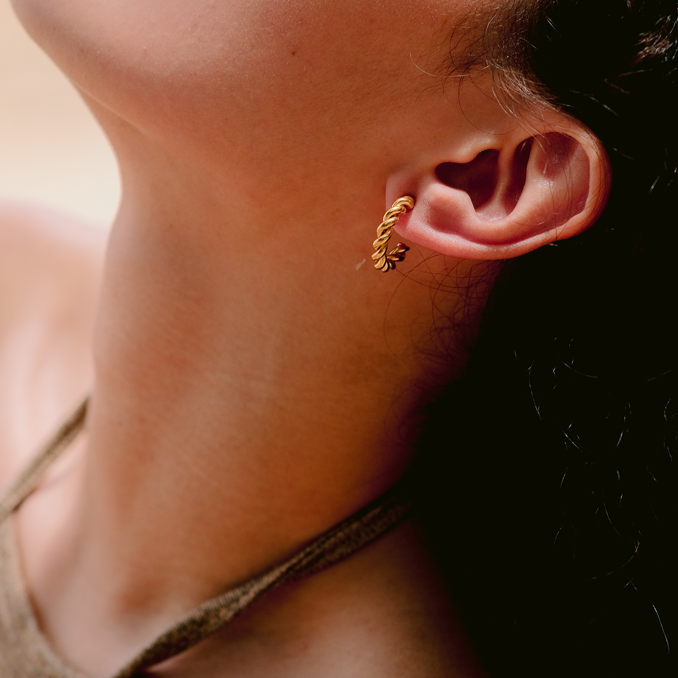 Fiorella Gold Twist Earrings