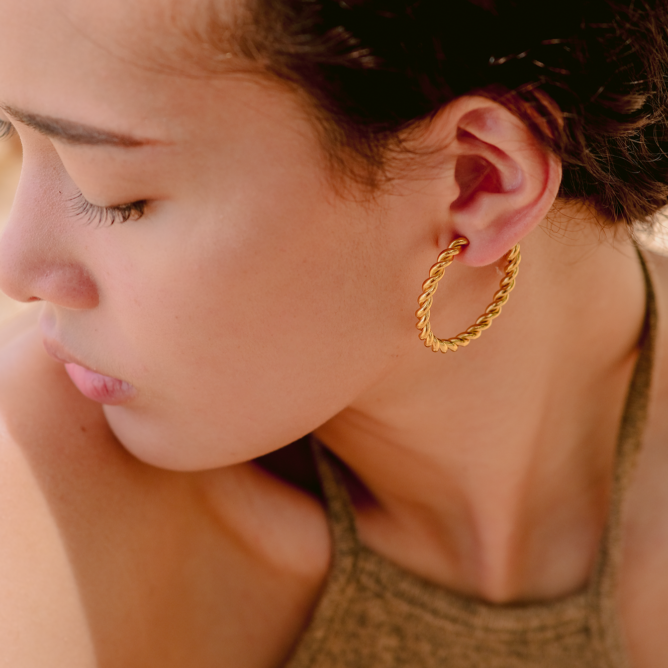 Fiorella Gold Twist Earrings