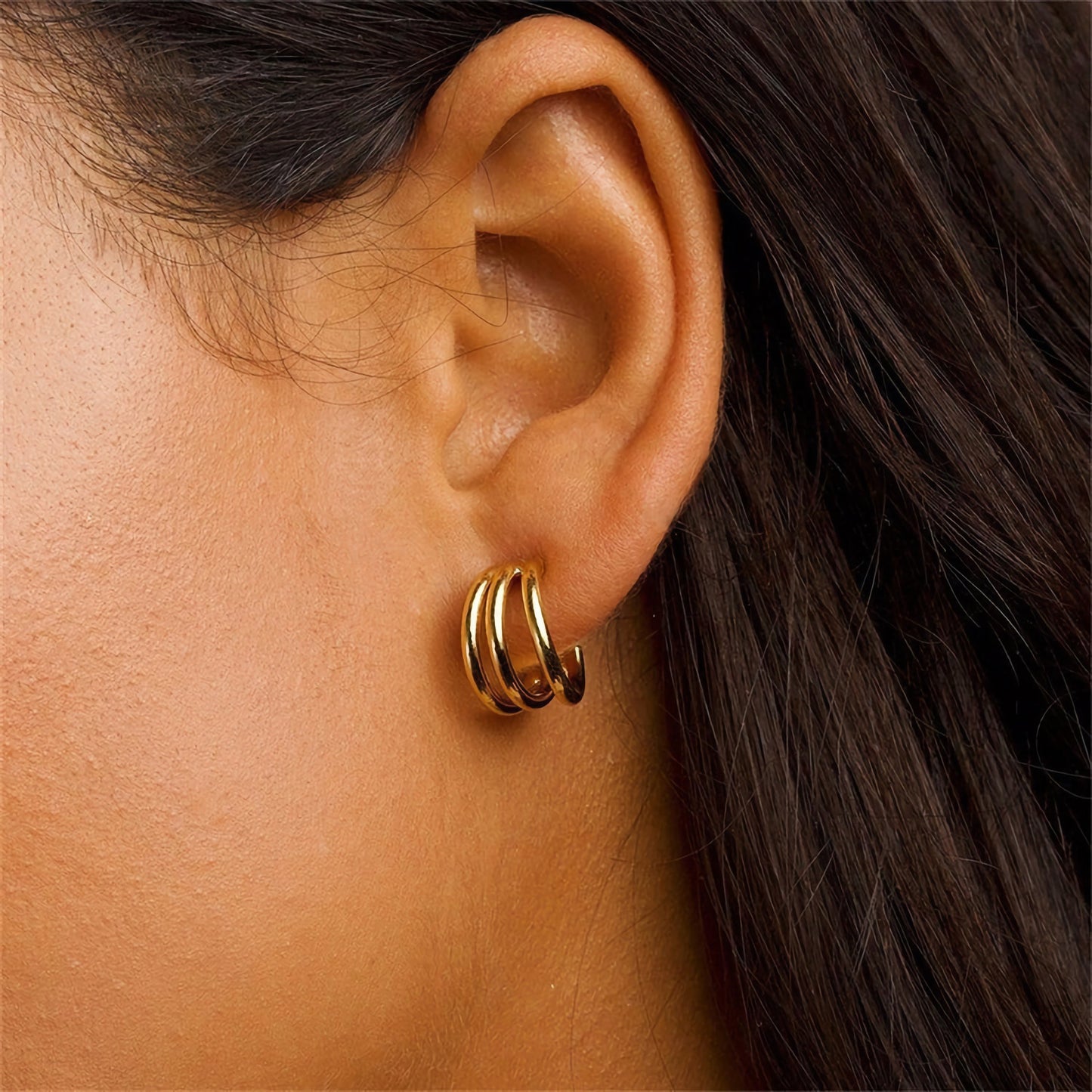Maribel Cradle Gold Earrings