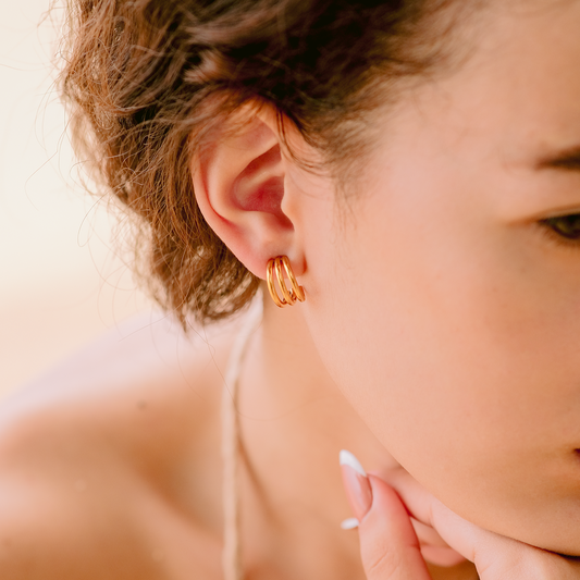 Maribel Cradle Gold Earrings