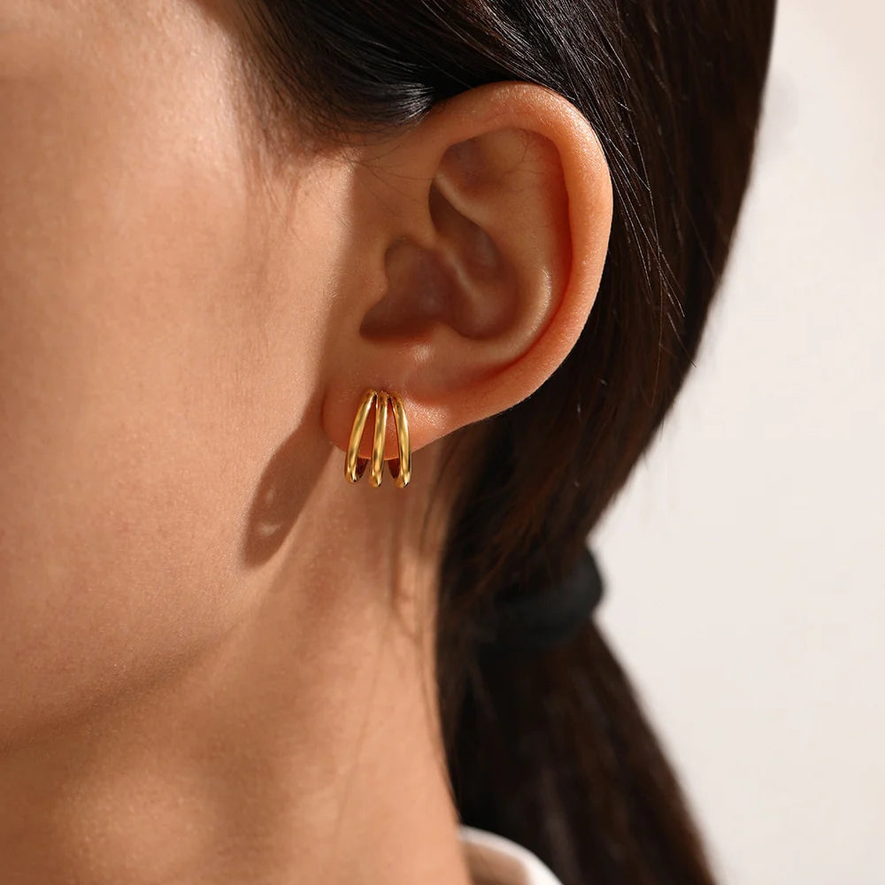 Maribel Cradle Gold Earrings