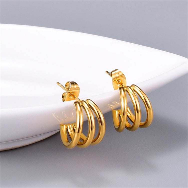 Maribel Cradle Gold Earrings