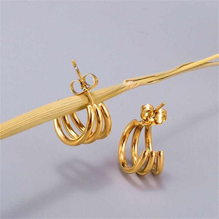 Maribel Cradle Gold Earrings
