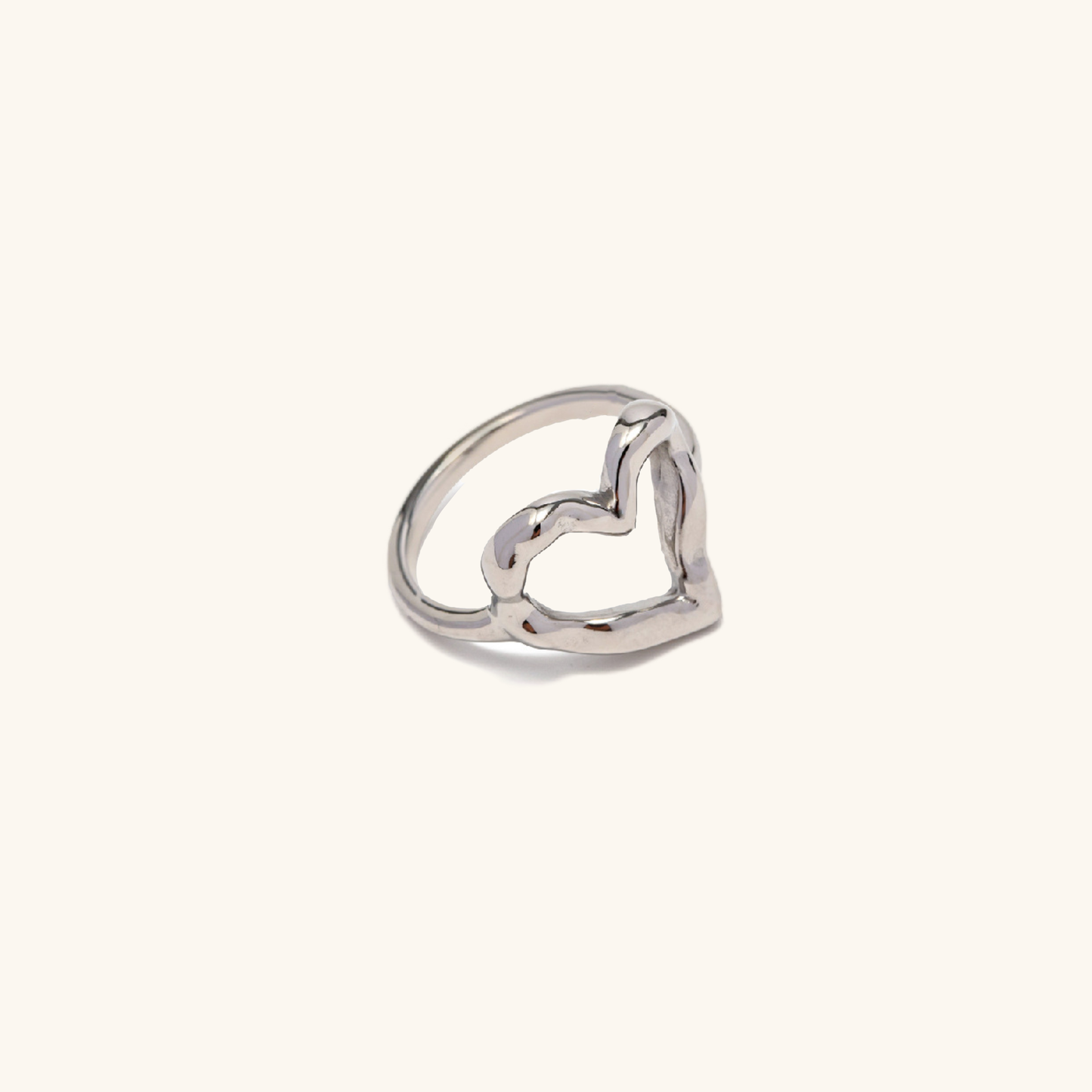 Heart-Shaped Ring in Ethically Sourced Stainless Steel-Plated 18k Gold – Lightweight, Hypoallergenic, Water Resistant 2